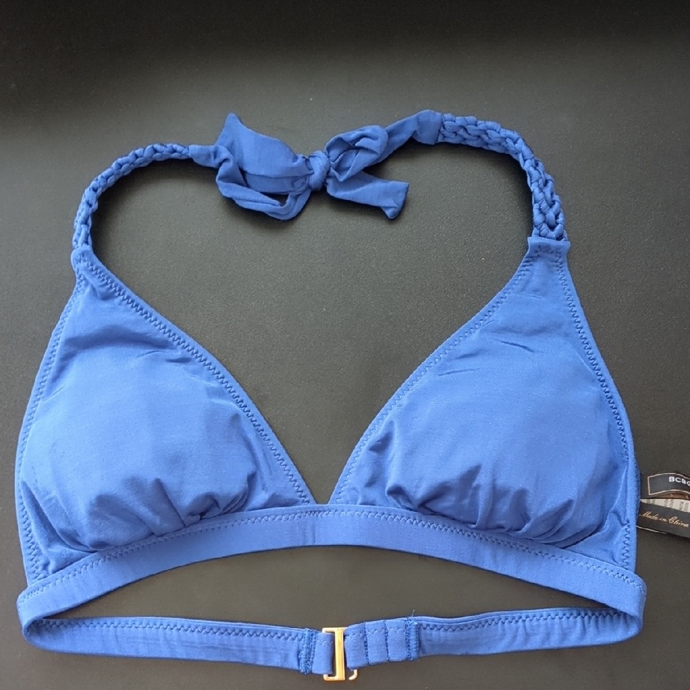 BCBGMaxazria Blue Swim Triangle Bikini Top